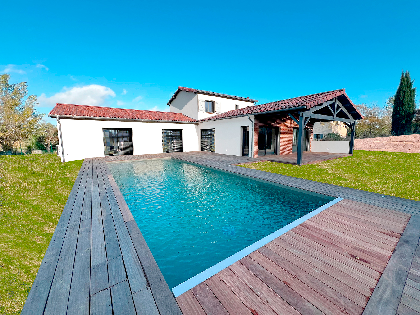 Construction d’une villa contemporaine avec piscine à Toulouse Belberaud, Toulouse, Architecture & Concept
