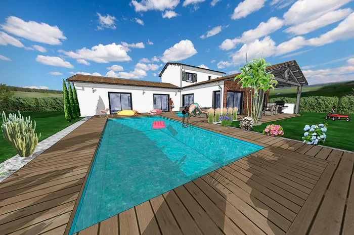 Construction d’une villa contemporaine avec piscine à Toulouse Belberaud, Toulouse, Architecture & Concept