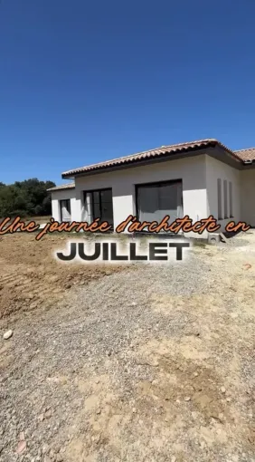 Chantier d’une maison moderne avec piscine dans le Tarn, Toulouse, Architecture & Concept