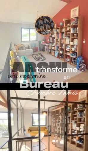 Transformation de mezzanine en chambre d'amis / bureau par architecte à Toulouse, Toulouse, Architecture & Concept